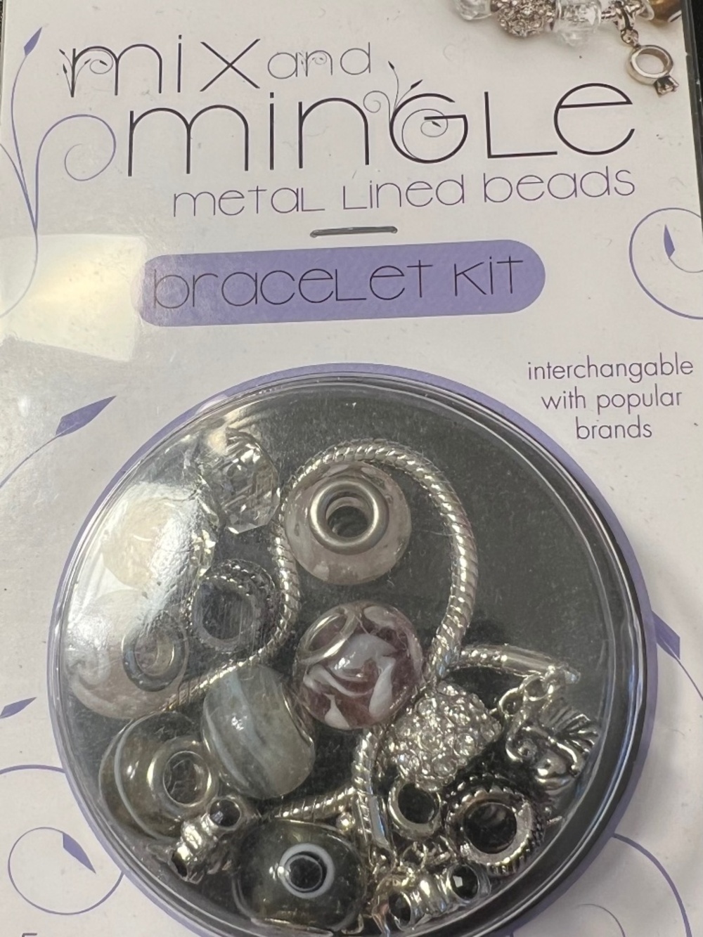 Darice Mix and Mingle Metal Lined Beads 15 Piece Bracelet Kit